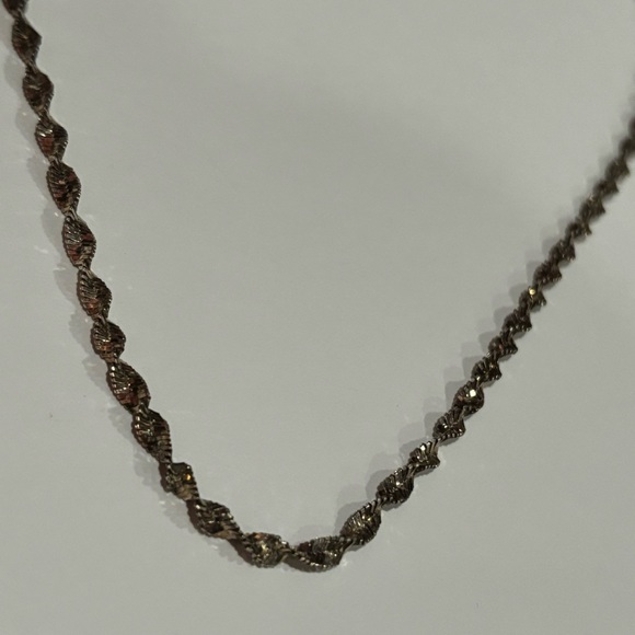 INTERGEM Vintage 925 Sterling Silver & Gold Two Tone Twisted Chain Necklace - Picture 3 of 8